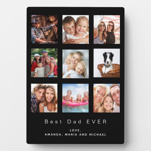 最高のカスタムパパ写真家のコラージュファー・ブラック フォトプラーク (正面)