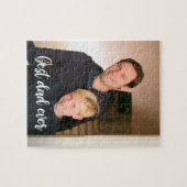 最高のカスタムパパ縦写真ホワイトスクリプト ジグソーパズル (横)