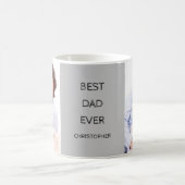 最高のカスタムパパ・エバー・フォト・ネーム・マグ コーヒーマグカップ (中央)