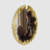 最高のカスタムフォトゴールデンサークル オーナメント (正面)