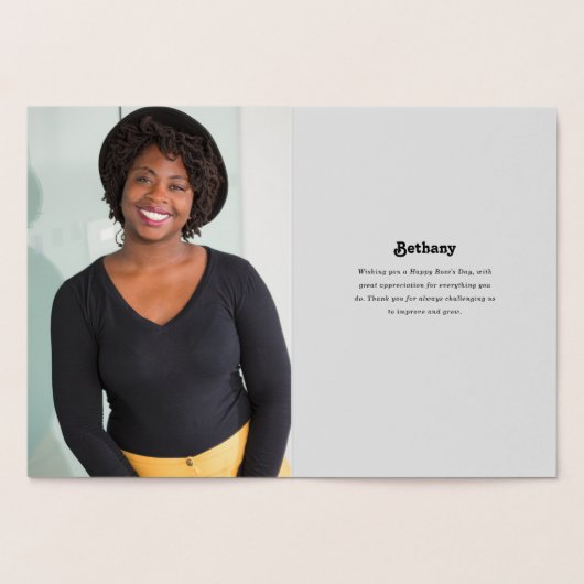 最高のカスタムボス写真金ゴールド 箔カード (内部)