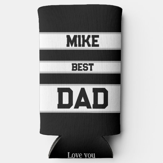 最高のカスタムミニマルパパお父さん日ギフト スリム缶クーラー (正面)