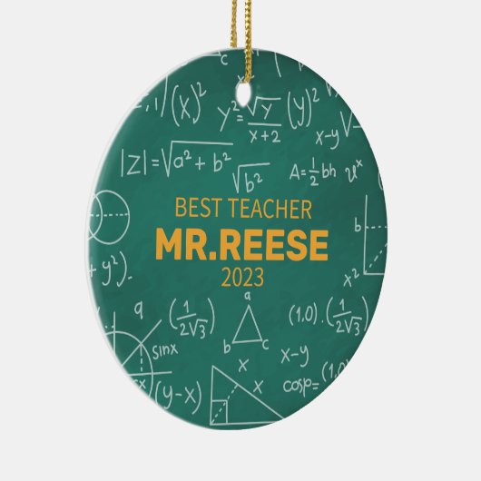 最高のカスタム先生演算先生名数学 セラミックオーナメント (右)