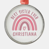 最高のカスタム姉妹が可愛いレインボー姉妹ギフト メタルオーナメント (正面)