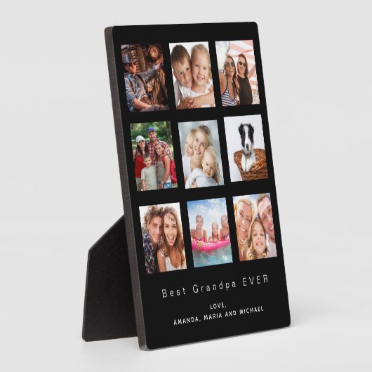 最高のカスタム家族フォトコラージュブラック フォトプラーク (側面)