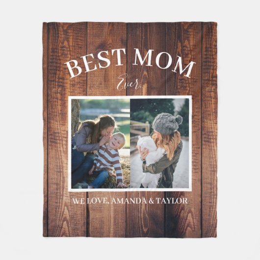 最高のカスタム母の写真がマザーズの日にモダン現れる フリースブランケット (正面)