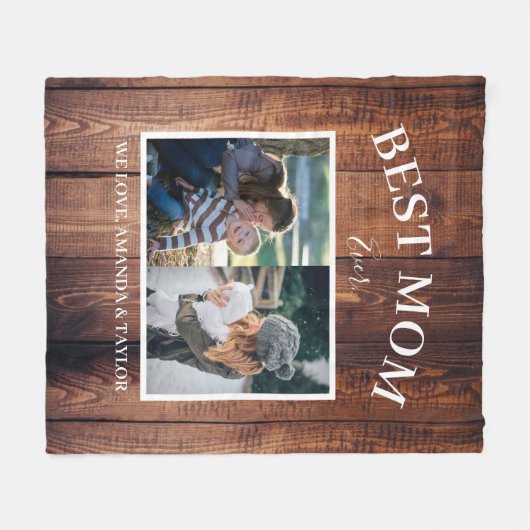 最高のカスタム母の写真がマザーズの日にモダン現れる フリースブランケット (正面(横))