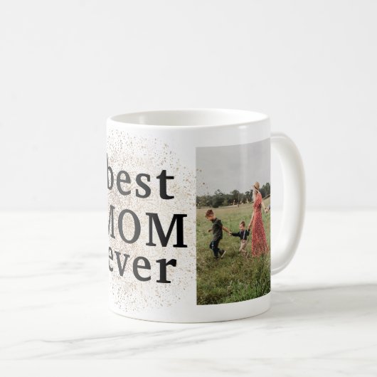 最高のカスタム母エバー金ゴールド数々の写真マグ コーヒーマグカップ (正面右)