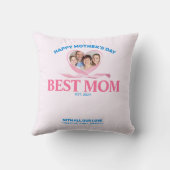 最高のカスタム母写真フローラ母の日の贈り物 クッション (裏面)