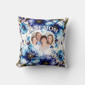 最高のカスタム母写真フローラ母の日の贈り物 クッション (正面)