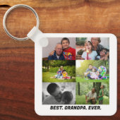 最高のカスタム祖父の写真コラージュ キーホルダー (正面)