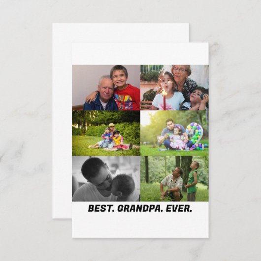 最高のカスタム祖父の写真コラージュ サンキューカード (正面/裏面)