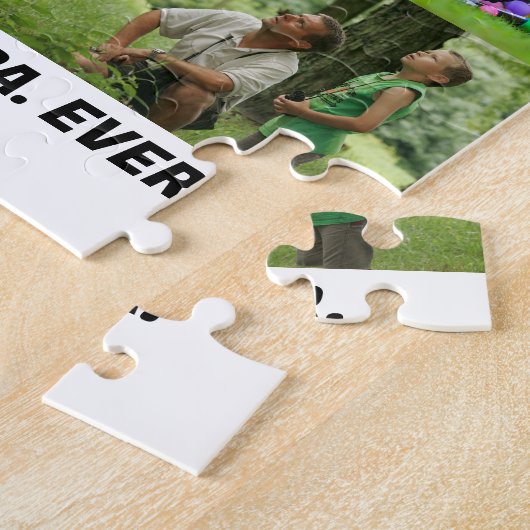 最高のカスタム祖父の写真コラージュ ジグソーパズル (側面)