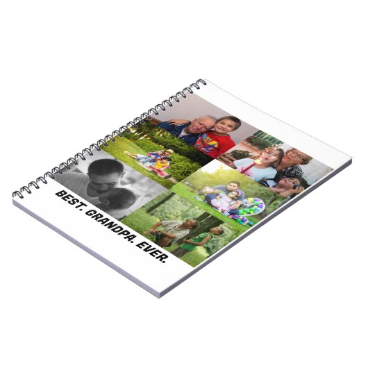 最高のカスタム祖父の写真コラージュ ノートブック (左側)