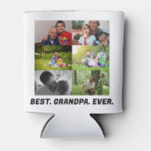 最高のカスタム祖父の写真コラージュ 缶クーラー (正面)