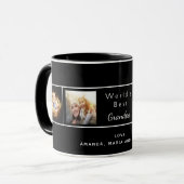 最高のカスタム祖父ファミリー写真集ブラック マグカップ (正面左)