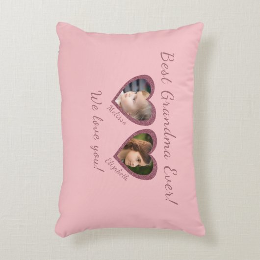 最高のカスタム2写真テンプレート アクセントクッション (正面(垂直))