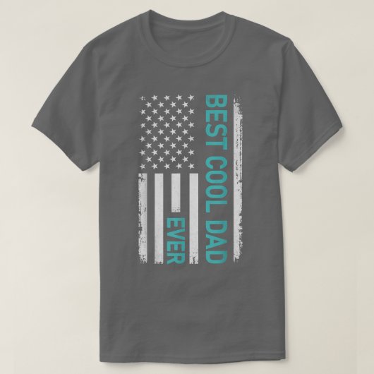 最高のカッコいいパパの父の日の米国国旗 Tシャツ (デザイン正面)