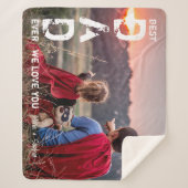 最高のカッコいいパパ名前をカスタムする写真の父の日 シェルパブランケット (正面)