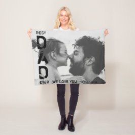 最高のカッコいいパパ名前をカスタムする写真の父の日 フリースブランケット