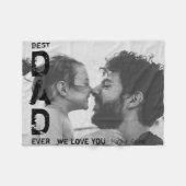 最高のカッコいいパパ名前をカスタムする写真の父の日 フリースブランケット (正面(横))