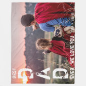 最高のカッコいいパパ名前をカスタムする写真の父の日 フリースブランケット (正面)