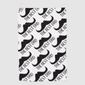 最高のカッコいいパパ黒口ひげ父の日 ゴルフタオル (正面)