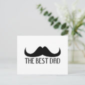 最高のカッコいいパパ黒口ひげ父の日 ポストカード (スタンド正面)
