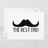最高のカッコいいパパ黒口ひげ父の日 ポストカード (正面/裏面)