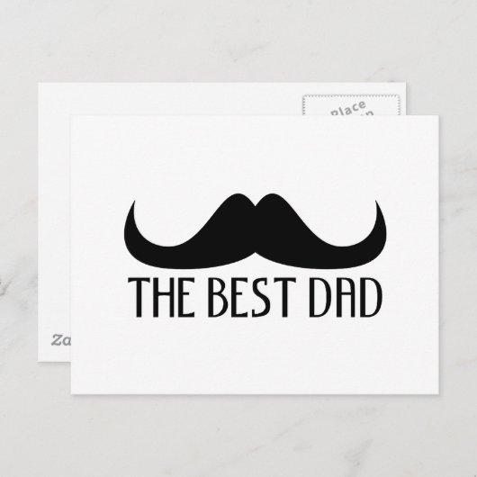 最高のカッコいいパパ黒口ひげ父の日 ポストカード (正面/裏面)