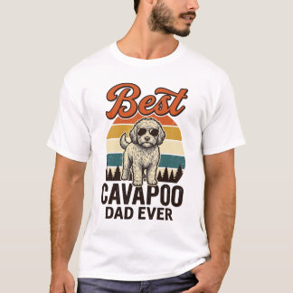 最高のカバプーパパへ ビンテージ犬グッズTシャツデザイン_1 Tシャツ