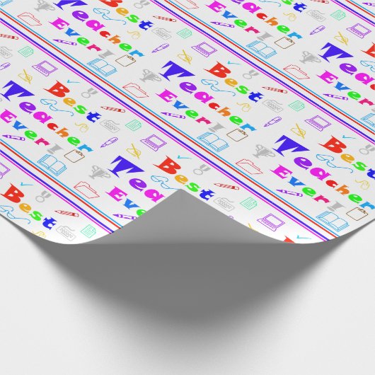 最高のカラフル先生・エバーおもしろいスクール用品アート ラッピングペーパー (角)