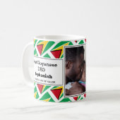 最高のガイアナのお父さん ガイアナ国旗 パーソナライズ フォト コーヒーマグカップ (正面左)