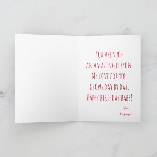 最高のガールファイルトエバー誕生日 シーズンカード (内部)