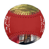 最高のガール・ダディ・ツー・フォト野球 野球ボール (裏面)