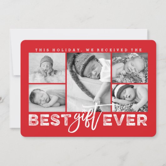 最高のギフトエバグランジタイポグラフィ新生児5 Photo 案内状 (正面)