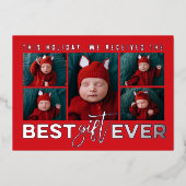 最高のギフトエバグランジタイポグラフィ新生児5 Photo 箔シーズンカード (正面)