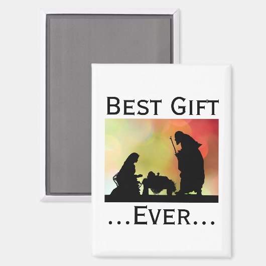 最高のギフトエバークリスマス出生シーン《写真》ぼけ味 マグネット (正面/裏面)