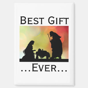 最高のギフトエバークリスマス出生シーン《写真》ぼけ味 マグネット