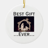 最高のギフトエバークリスマス出生物語 セラミックオーナメント (正面)