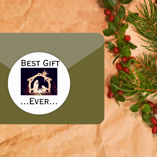 最高のギフトエバークリスマス出生物語 ラウンドシール