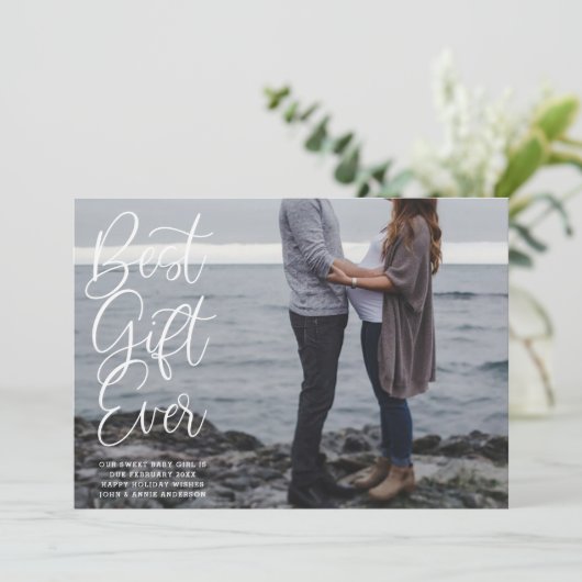 最高のギフトエバーベビー妊娠休暇の写真 シーズンカード (スタンド正面)