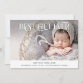 最高のギフトエバーホリデイベビーフォト誕生 案内状 (正面)
