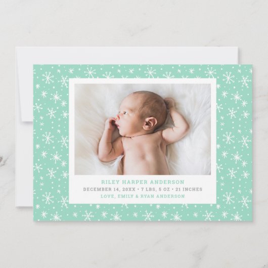 最高のギフトエバーホリデイマルチプルフォト誕生 案内状 (裏面)