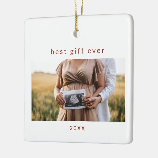 最高のギフトエバー妊娠記念品 セラミックオーナメント (左)