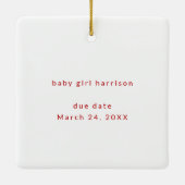 最高のギフトエバー妊娠記念品 セラミックオーナメント (裏面)