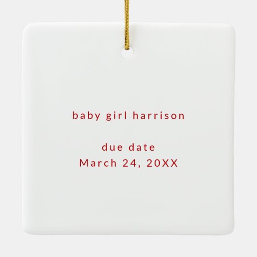 最高のギフトエバー妊娠記念品 セラミックオーナメント (裏面)