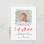 最高のギフトエバ生まれたばかりの初めてのクリスマス誕生 シーズンポストカード (正面/裏面)