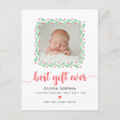 最高のギフトエバ生まれたばかりの初めてのクリスマス誕生 シーズンポストカード (正面)