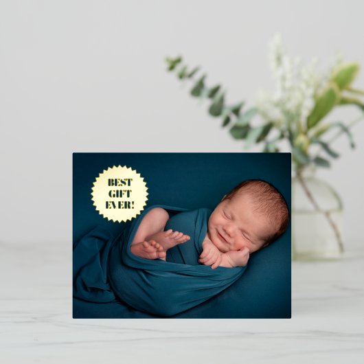 最高のギフトモダンベビーカスタム写真シール箔 箔シーズンポストカード (立ち正面)